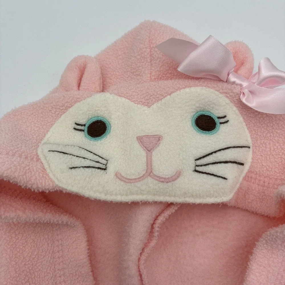 Gap Kids Baby Pink Fleece Critter Hood Leopard Zip Up Jacket 18-24 Months
